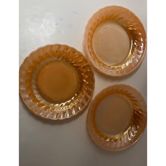 Fire King Anchor Hocking Peach Luster Vegetable-Soup Bowls, set of 3 - Picture 8 of 8